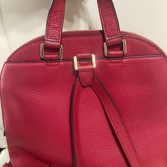 Michael Kors Emmy Dome large red leather backpack with adjustable straps EUC main image 5